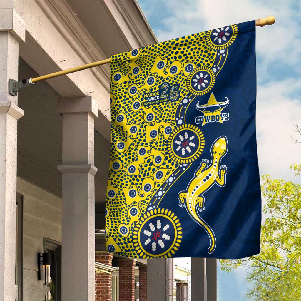 North Queensland Cowboys NAIDOC Week 2026 Garden Flag Aboriginal Lizard Dot Painting - 50 Years of Deadly