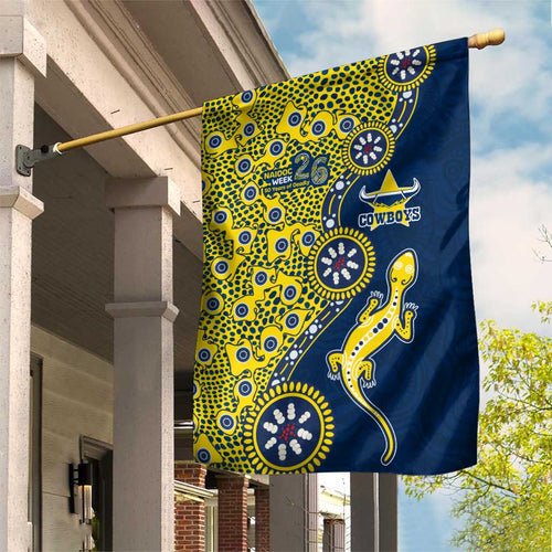 North Queensland Cowboys NAIDOC Week 2026 Garden Flag Aboriginal Lizard Dot Painting - 50 Years of Deadly