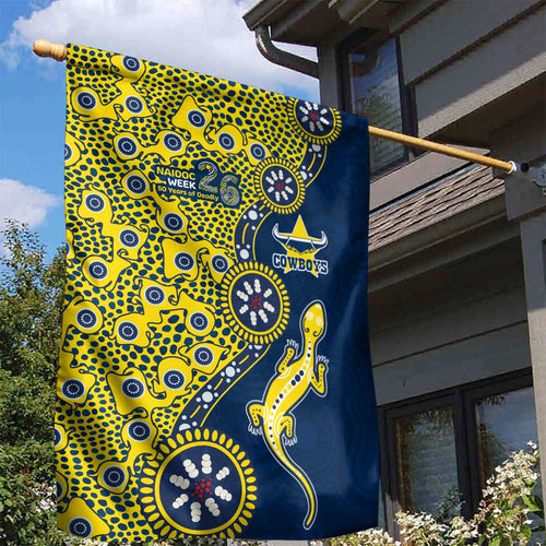 North Queensland Cowboys NAIDOC Week 2026 Garden Flag Aboriginal Lizard Dot Painting - 50 Years of Deadly