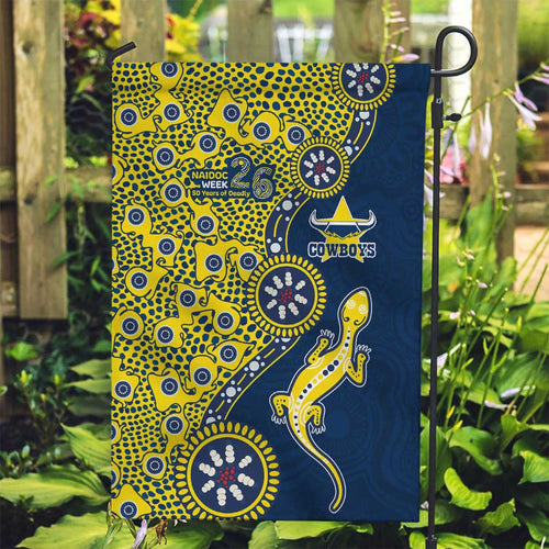 North Queensland Cowboys NAIDOC Week 2026 Garden Flag Aboriginal Lizard Dot Painting - 50 Years of Deadly
