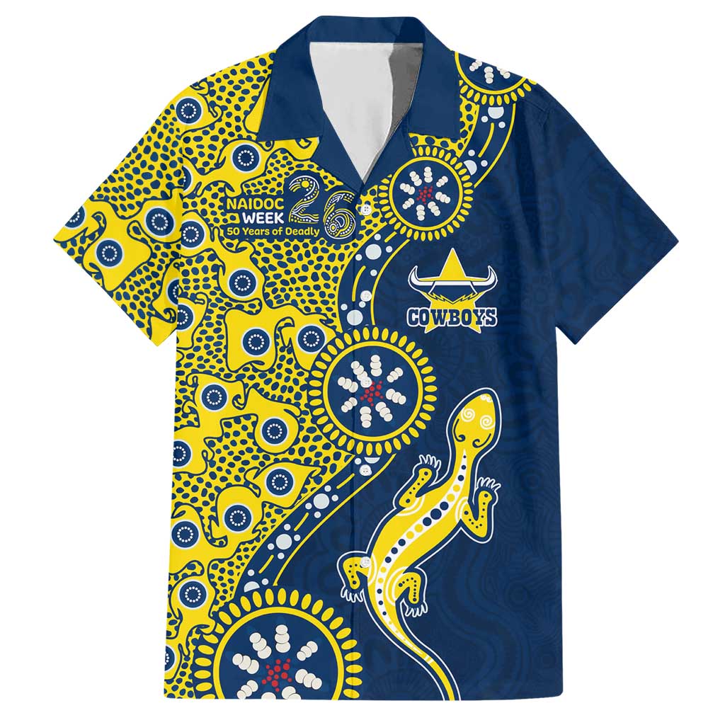 North Queensland Cowboys NAIDOC Week 2026 Hawaiian Shirt Aboriginal Lizard Dot Painting - 50 Years of Deadly