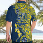 North Queensland Cowboys NAIDOC Week 2026 Hawaiian Shirt Aboriginal Lizard Dot Painting - 50 Years of Deadly