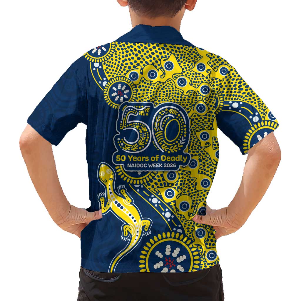 North Queensland Cowboys NAIDOC Week 2026 Hawaiian Shirt Aboriginal Lizard Dot Painting - 50 Years of Deadly