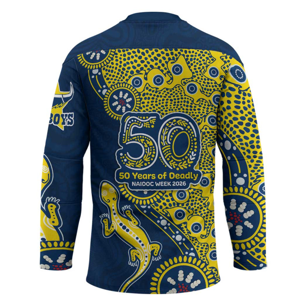 North Queensland Cowboys NAIDOC Week 2026 Hockey Jersey Aboriginal Lizard Dot Painting - 50 Years of Deadly