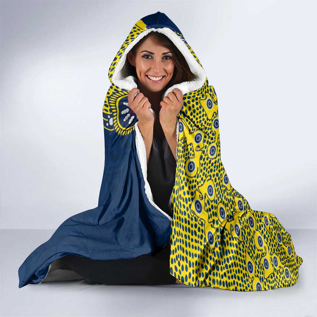 North Queensland Cowboys NAIDOC Week 2026 Hooded Blanket Aboriginal Lizard Dot Painting - 50 Years of Deadly