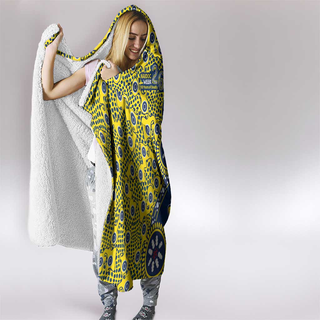 North Queensland Cowboys NAIDOC Week 2026 Hooded Blanket Aboriginal Lizard Dot Painting - 50 Years of Deadly