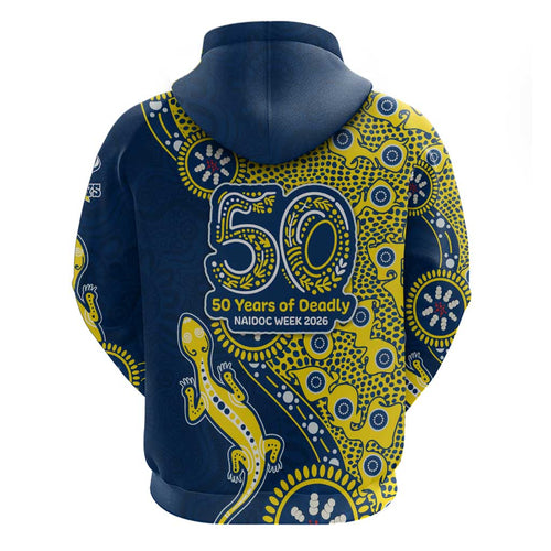 North Queensland Cowboys NAIDOC Week 2026 Hoodie Aboriginal Lizard Dot Painting - 50 Years of Deadly