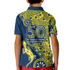 North Queensland Cowboys NAIDOC Week 2026 Kid Polo Shirt Aboriginal Lizard Dot Painting - 50 Years of Deadly