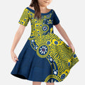 North Queensland Cowboys NAIDOC Week 2026 Kid Short Sleeve Dress Aboriginal Lizard Dot Painting - 50 Years of Deadly