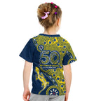 North Queensland Cowboys NAIDOC Week 2026 Kid T Shirt Aboriginal Lizard Dot Painting - 50 Years of Deadly