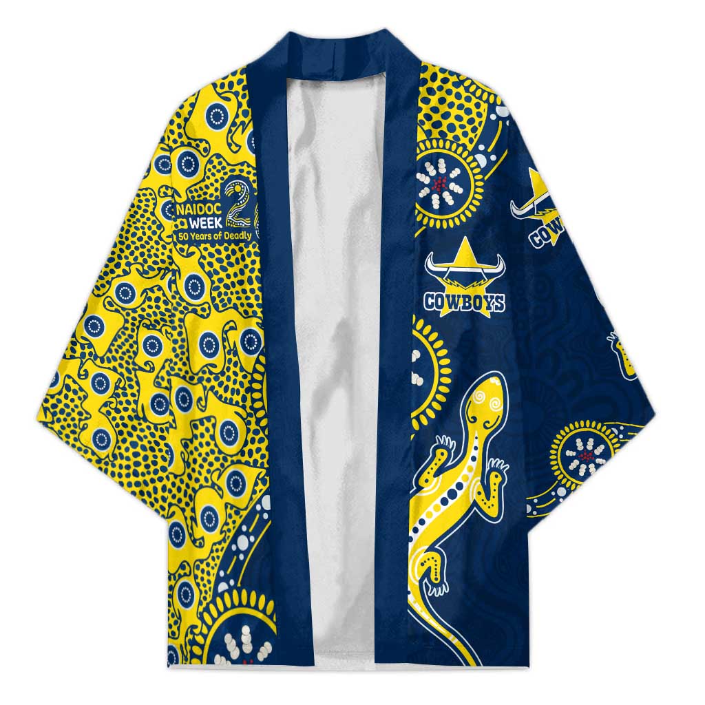 North Queensland Cowboys NAIDOC Week 2026 Kimono Aboriginal Lizard Dot Painting - 50 Years of Deadly