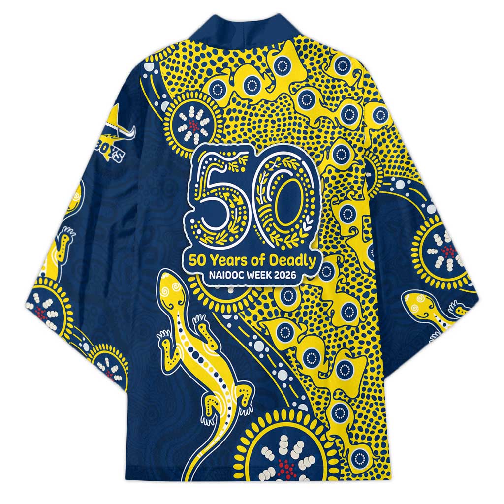 North Queensland Cowboys NAIDOC Week 2026 Kimono Aboriginal Lizard Dot Painting - 50 Years of Deadly