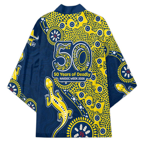 North Queensland Cowboys NAIDOC Week 2026 Kimono Aboriginal Lizard Dot Painting - 50 Years of Deadly
