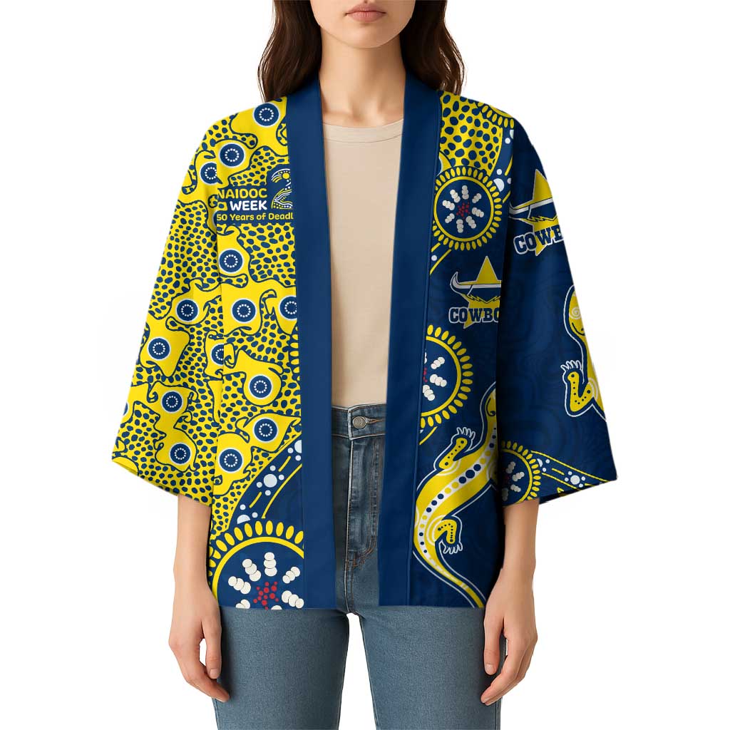North Queensland Cowboys NAIDOC Week 2026 Kimono Aboriginal Lizard Dot Painting - 50 Years of Deadly