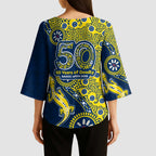 North Queensland Cowboys NAIDOC Week 2026 Kimono Sleeve Blouse Aboriginal Lizard Dot Painting - 50 Years of Deadly