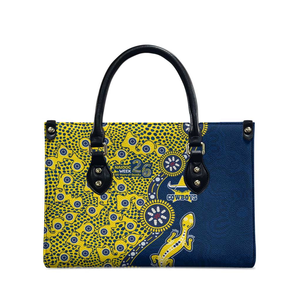 North Queensland Cowboys NAIDOC Week 2026 Leather Bag Aboriginal Lizard Dot Painting - 50 Years of Deadly