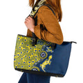 North Queensland Cowboys NAIDOC Week 2026 Leather Tote Bag Aboriginal Lizard Dot Painting - 50 Years of Deadly