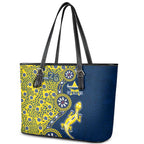 North Queensland Cowboys NAIDOC Week 2026 Leather Tote Bag Aboriginal Lizard Dot Painting - 50 Years of Deadly