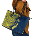 North Queensland Cowboys NAIDOC Week 2026 Leather Tote Bag Aboriginal Lizard Dot Painting - 50 Years of Deadly