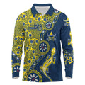 North Queensland Cowboys NAIDOC Week 2026 Long Sleeve Polo Shirt Aboriginal Lizard Dot Painting - 50 Years of Deadly