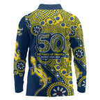 North Queensland Cowboys NAIDOC Week 2026 Long Sleeve Polo Shirt Aboriginal Lizard Dot Painting - 50 Years of Deadly
