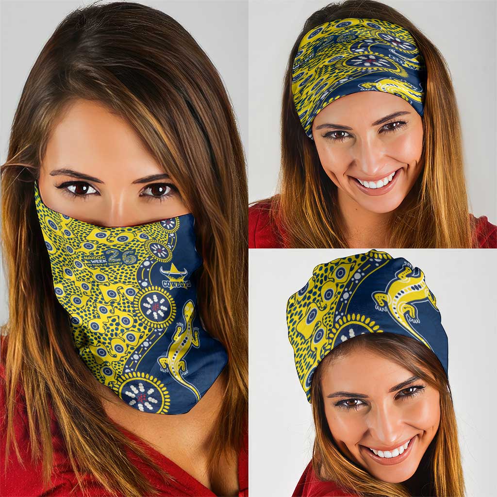 North Queensland Cowboys NAIDOC Week 2026 Neck Gaiter Aboriginal Lizard Dot Painting - 50 Years of Deadly
