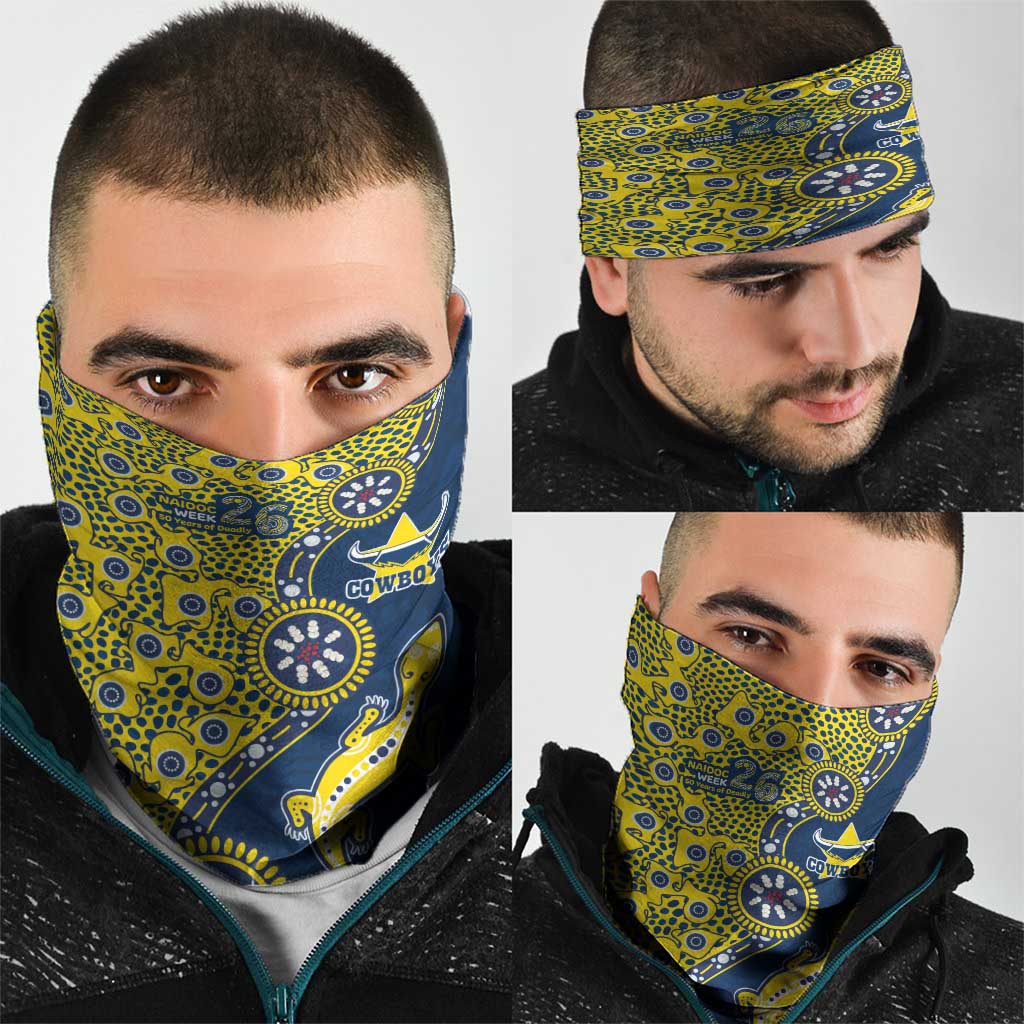 North Queensland Cowboys NAIDOC Week 2026 Neck Gaiter Aboriginal Lizard Dot Painting - 50 Years of Deadly