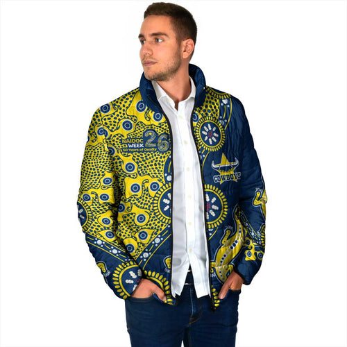 North Queensland Cowboys NAIDOC Week 2026 Padded Jacket Aboriginal Lizard Dot Painting - 50 Years of Deadly
