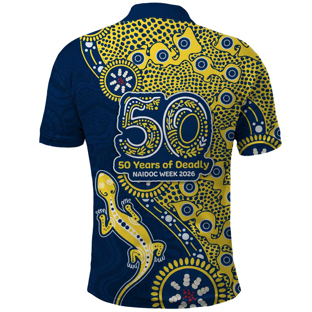 North Queensland Cowboys NAIDOC Week 2026 Polo Shirt Aboriginal Lizard Dot Painting - 50 Years of Deadly