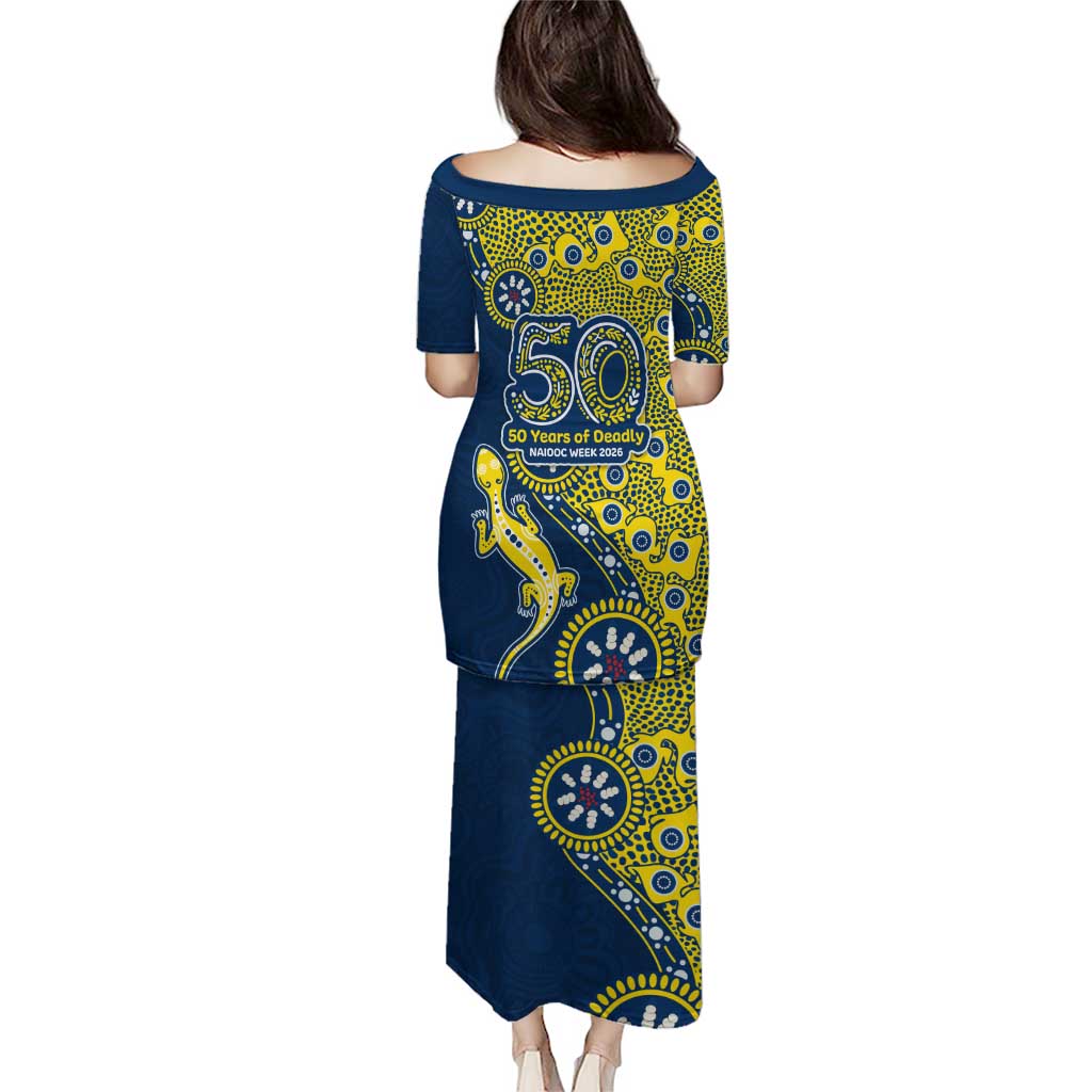 North Queensland Cowboys NAIDOC Week 2026 Puletasi Aboriginal Lizard Dot Painting - 50 Years of Deadly