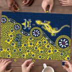 North Queensland Cowboys NAIDOC Week 2026 Puzzle Aboriginal Lizard Dot Painting - 50 Years of Deadly
