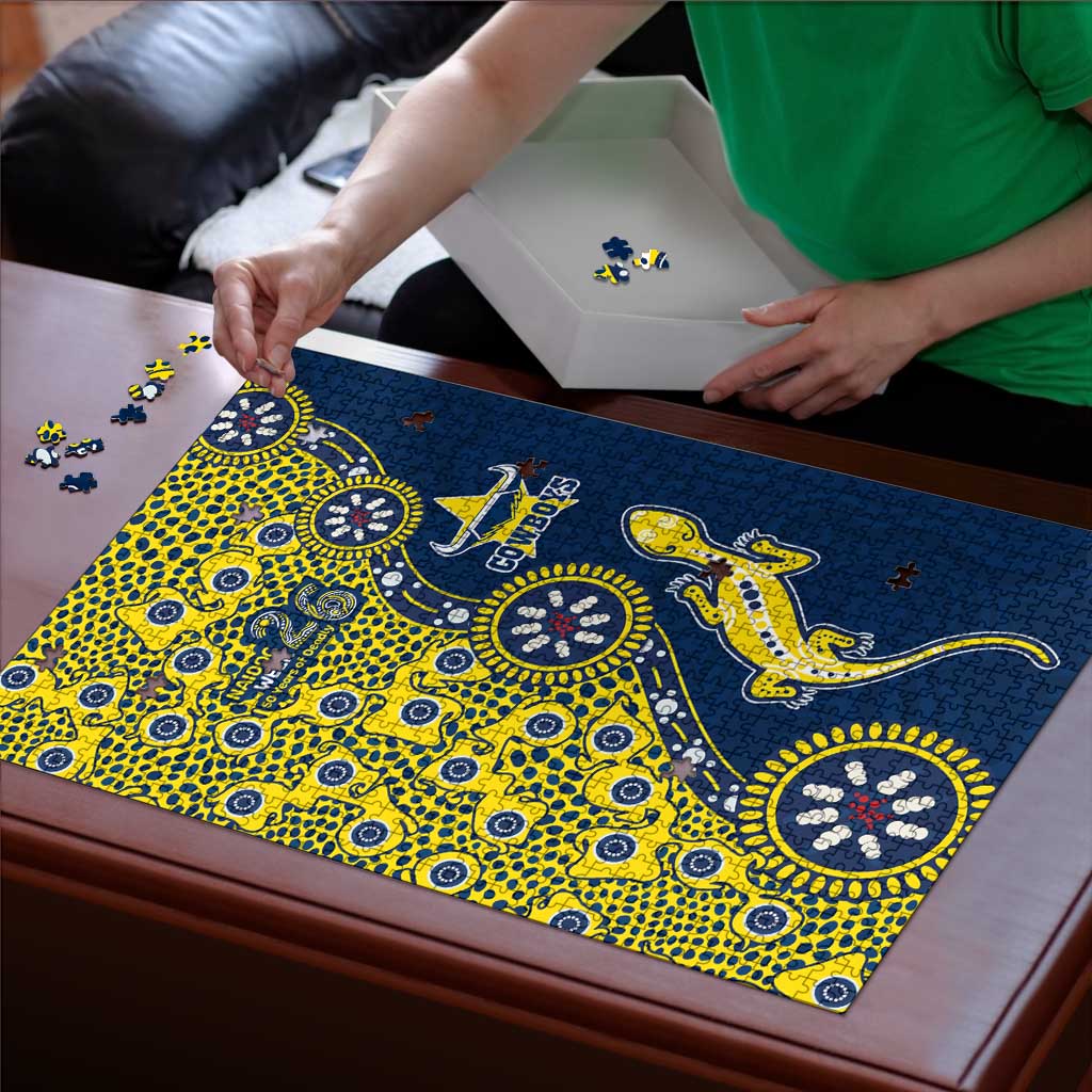 North Queensland Cowboys NAIDOC Week 2026 Puzzle Aboriginal Lizard Dot Painting - 50 Years of Deadly