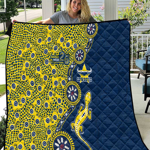 North Queensland Cowboys NAIDOC Week 2026 Quilt Aboriginal Lizard Dot Painting - 50 Years of Deadly