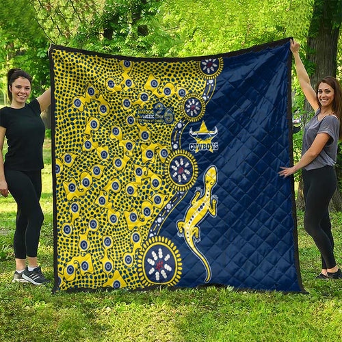 North Queensland Cowboys NAIDOC Week 2026 Quilt Aboriginal Lizard Dot Painting - 50 Years of Deadly