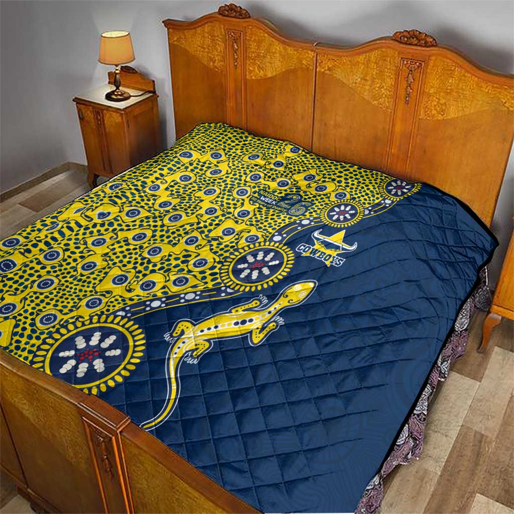 North Queensland Cowboys NAIDOC Week 2026 Quilt Aboriginal Lizard Dot Painting - 50 Years of Deadly