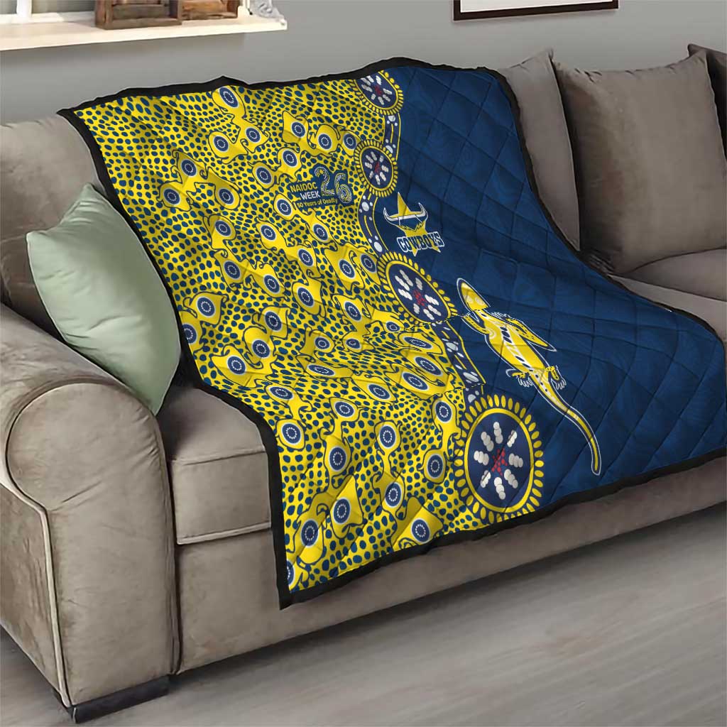 North Queensland Cowboys NAIDOC Week 2026 Quilt Aboriginal Lizard Dot Painting - 50 Years of Deadly