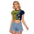 North Queensland Cowboys NAIDOC Week 2026 Raglan Cropped T Shirt Aboriginal Lizard Dot Painting - 50 Years of Deadly