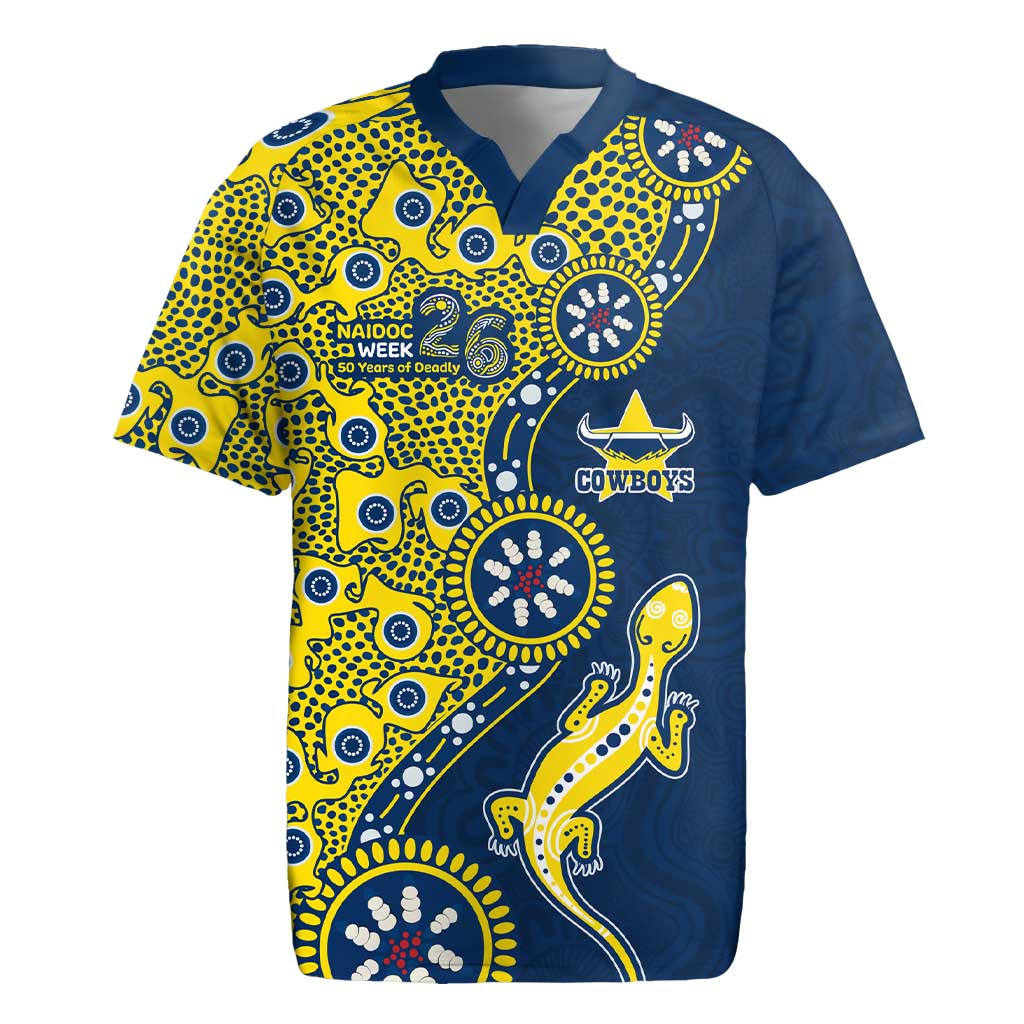 North Queensland Cowboys NAIDOC Week 2026 Rugby Jersey Aboriginal Lizard Dot Painting - 50 Years of Deadly