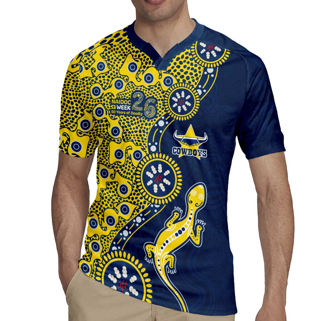North Queensland Cowboys NAIDOC Week 2026 Rugby Jersey Aboriginal Lizard Dot Painting - 50 Years of Deadly