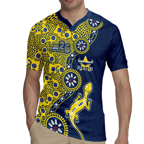 North Queensland Cowboys NAIDOC Week 2026 Rugby Jersey Aboriginal Lizard Dot Painting - 50 Years of Deadly