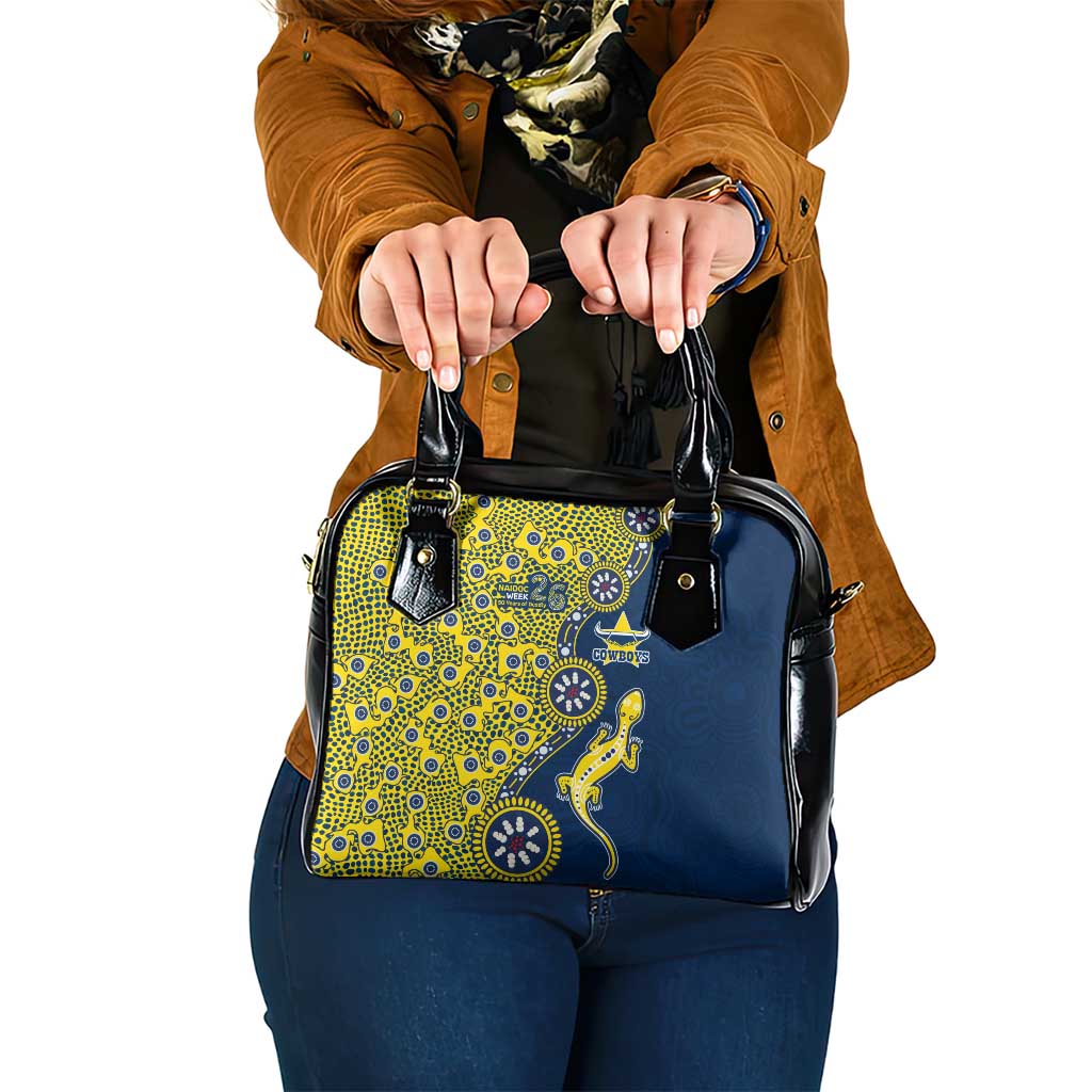 North Queensland Cowboys NAIDOC Week 2026 Shoulder Handbag Aboriginal Lizard Dot Painting - 50 Years of Deadly