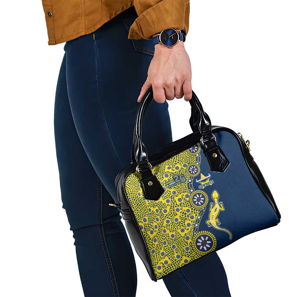North Queensland Cowboys NAIDOC Week 2026 Shoulder Handbag Aboriginal Lizard Dot Painting - 50 Years of Deadly