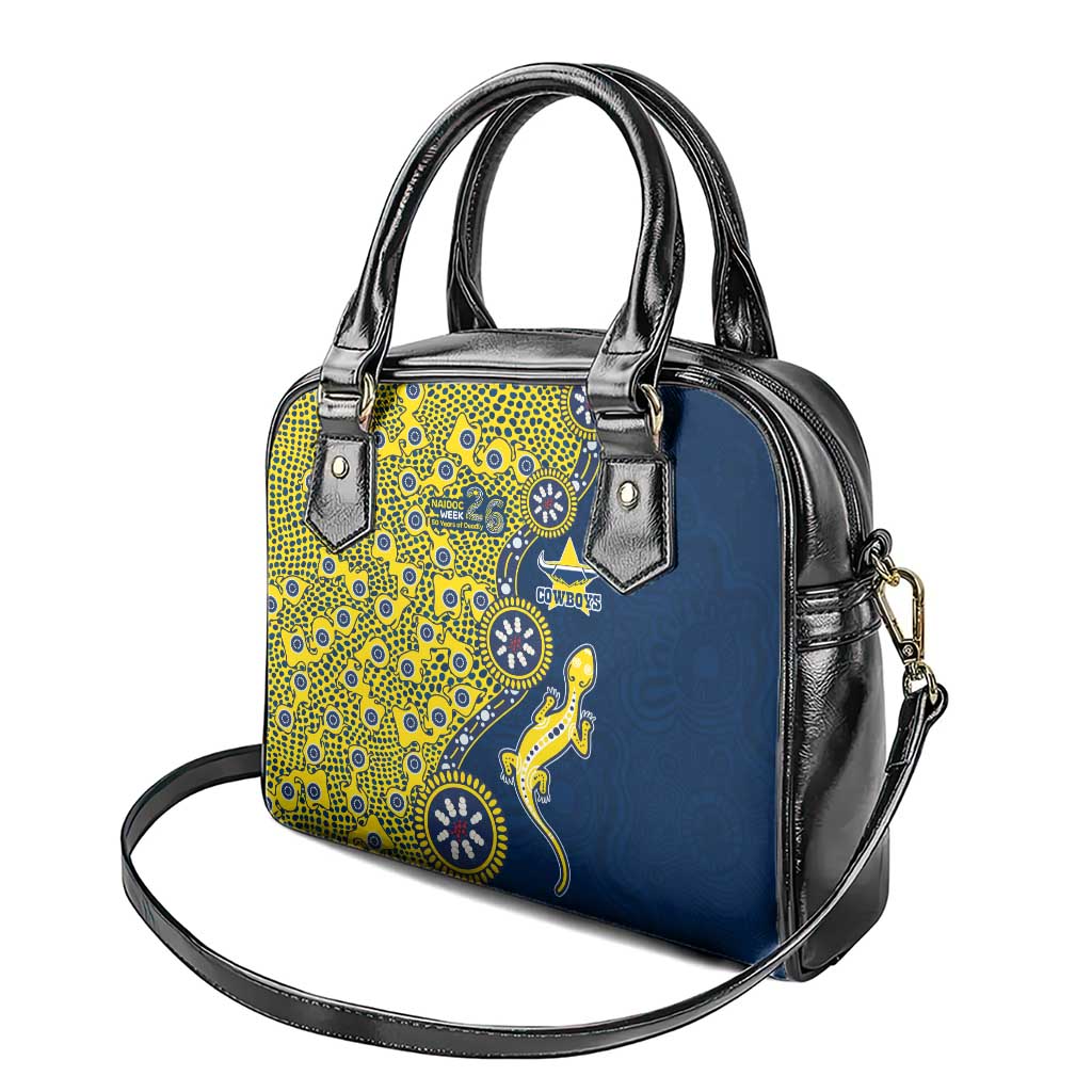North Queensland Cowboys NAIDOC Week 2026 Shoulder Handbag Aboriginal Lizard Dot Painting - 50 Years of Deadly
