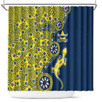 North Queensland Cowboys NAIDOC Week 2026 Shower Curtain Aboriginal Lizard Dot Painting - 50 Years of Deadly