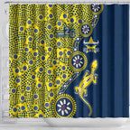North Queensland Cowboys NAIDOC Week 2026 Shower Curtain Aboriginal Lizard Dot Painting - 50 Years of Deadly