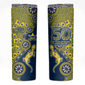 North Queensland Cowboys NAIDOC Week 2026 Skinny Tumbler Aboriginal Lizard Dot Painting - 50 Years of Deadly