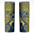 North Queensland Cowboys NAIDOC Week 2026 Skinny Tumbler Aboriginal Lizard Dot Painting - 50 Years of Deadly