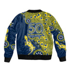 North Queensland Cowboys NAIDOC Week 2026 Sleeve Zip Bomber Jacket Aboriginal Lizard Dot Painting - 50 Years of Deadly