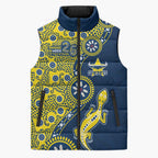 North Queensland Cowboys NAIDOC Week 2026 Sleeveless Puffer Jacket Aboriginal Lizard Dot Painting - 50 Years of Deadly