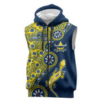 North Queensland Cowboys NAIDOC Week 2026 Sleeveless Zip Hoodie Aboriginal Lizard Dot Painting - 50 Years of Deadly